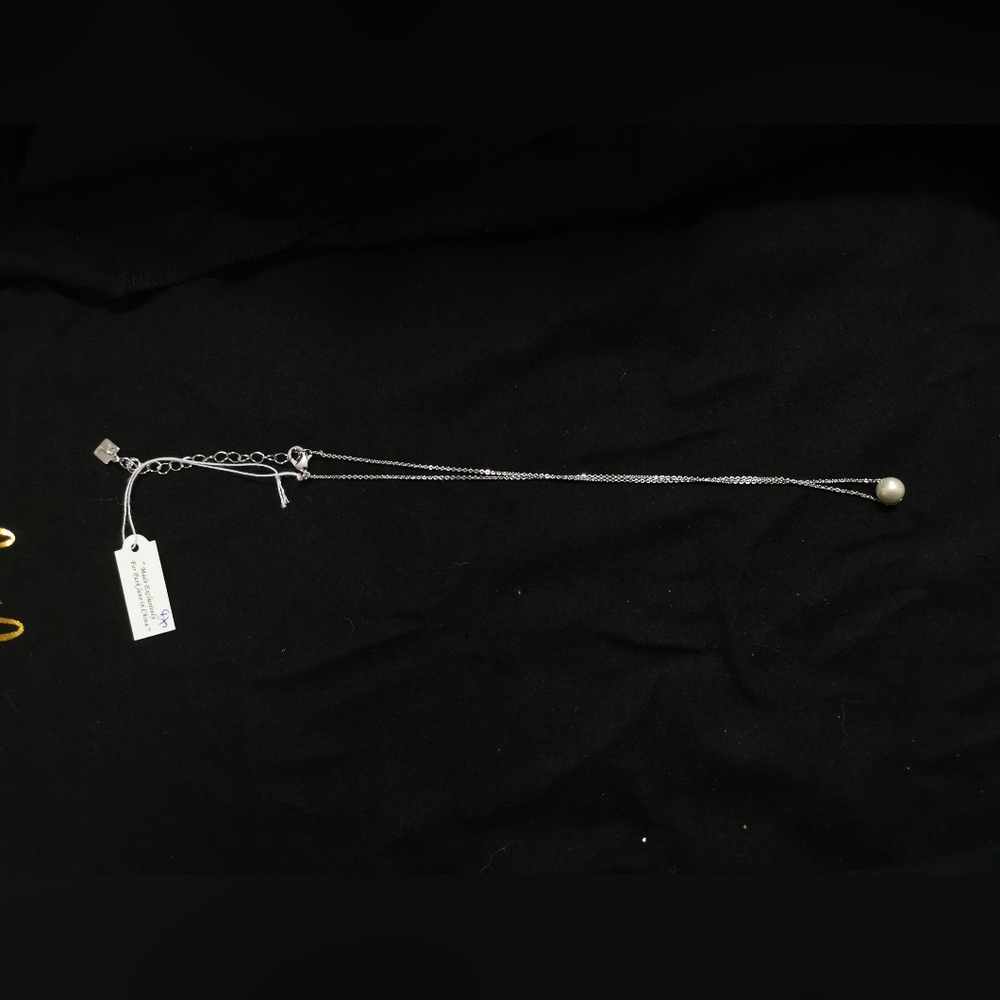 Park Lane Elegant Silver Necklace with Pearl Pendant